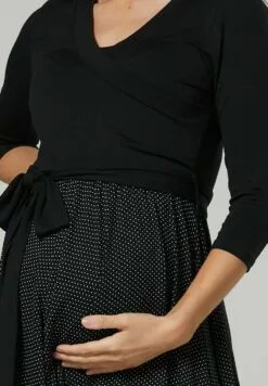 Happy Mama Jurk - Black & Black Dots -Happy Mama Verkoop e03a285bf3124750a6d183486fbbb451