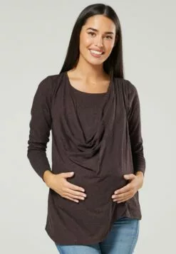 Happy Mama Longsleeve - Brown Melange -Happy Mama Verkoop e0ae6c57868943aebe5f13deb2a9e317