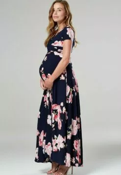 Happy Mama Wrap Short Sleeve - Maxi-Jurk - Dark Blue/Pink 13 Happy Mama Wrap Short Sleeve - Maxi-Jurk - Dark Blue/Pink -Happy Mama Verkoop e43657b3d188451a89e23673058eeb59