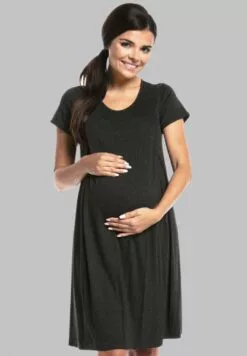 Happy Mama Labor Delivery Hospital Breastfeeding - Nachtjapon - Graphite Melange