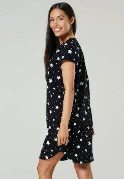 Happy Mama Nachtjapon - Black With White Stars -Happy Mama Verkoop e65fb859f9584807b75466729d93fe43