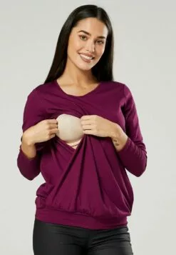 Happy Mama Layered- Longsleeve - Plum -Happy Mama Verkoop e9aa350b34ec4e77860b78de6b26cbe7