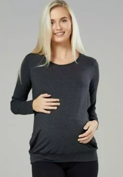 Happy Mama Layered- Longsleeve - Graphite Melange -Happy Mama Verkoop e9b0d442d36b49d3baba8e815efc2c2c