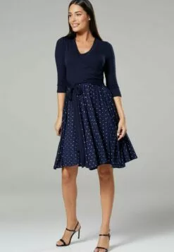 Happy Mama Jurk - Navy And Navy With Stars -Happy Mama Verkoop eb846fde434446fe8ff7e993496c3d48