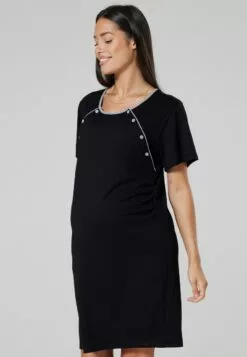 Happy Mama Maternity Nursing- Nachtjapon - Nightdress Black -Happy Mama Verkoop ed7f34168746407196f1e1da11f9392a
