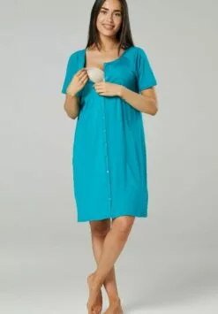 Happy Mama Maternity Breastfeeding 2-Pack - Nachtjapon - AquaNavy -Happy Mama Verkoop f03509923ffe47549074d3ecfd285791