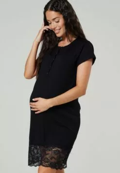 Happy Mama Maternity Nursing - Nachtjapon - Blac -Happy Mama Verkoop f3b89767383c459eb2e8dc881f090830