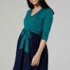 Happy Mama Jurk - Bottle Green & Navy