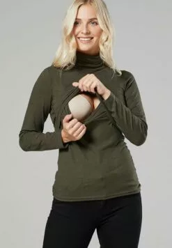 Happy Mama Maternity Nursing Layered Long Sleeve- Longsleeve - Khaki -Happy Mama Verkoop f99582af71394d40a1a7fd4ed7e9a189