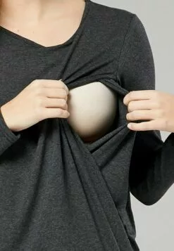 Happy Mama Layered- Longsleeve - Graphite Melange -Happy Mama Verkoop fac0a5326f3a41b299d2b05367c9d46e