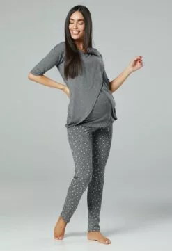 Happy Mama Pyjama - Graphite Melange & Graphite With Dots -Happy Mama Verkoop fd06560d6e124ddc9e8e28ced53cf4b6