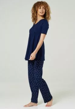 Happy Mama 3 Piece Sleepwear - Badjas - Navy Navy With Dots -Happy Mama Verkoop ff3b6d011814467fa65d6e1e3d2378d3